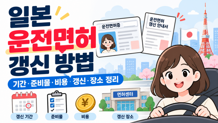 일본 운전면허 갱신 방법｜기간·준비물·비용·갱신 장소 정리