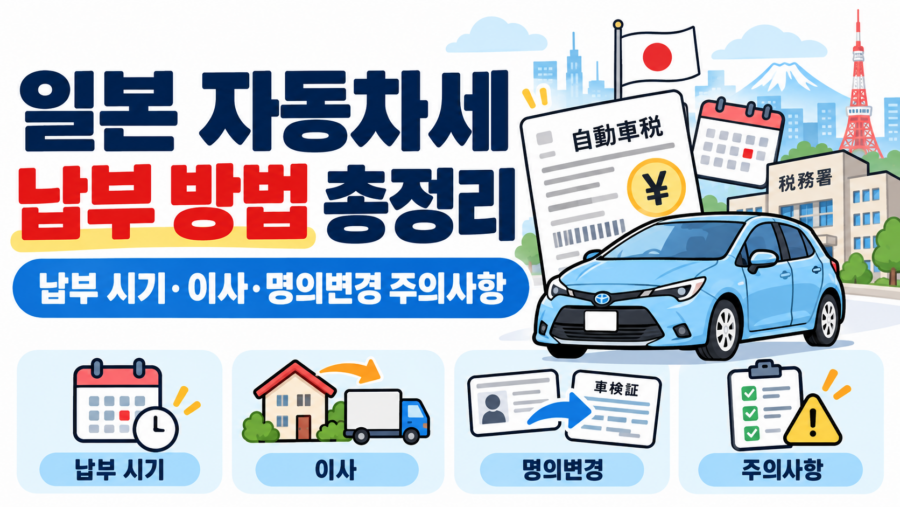 일본 자동차세 납부 방법 총정리｜납부 시기와 이사·명의변경 주의사항