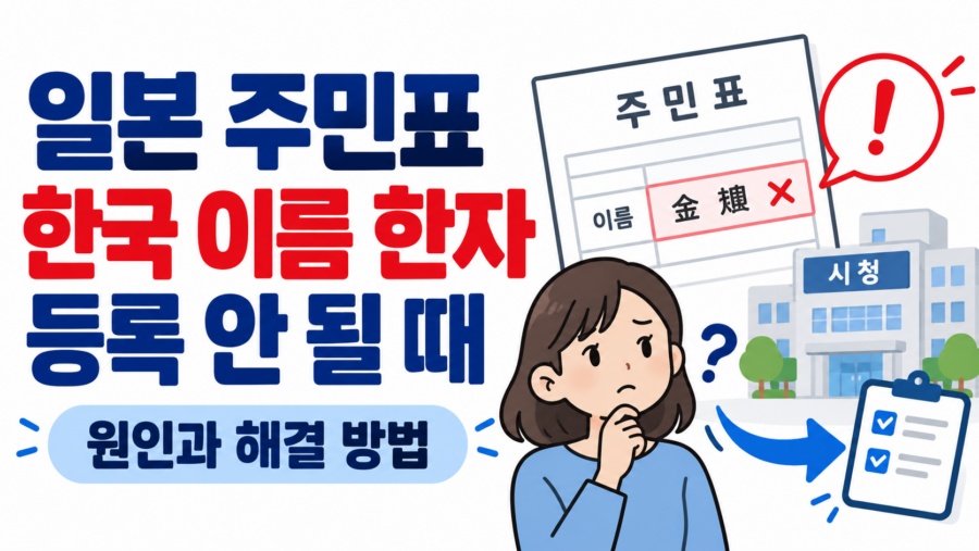 일본 주민표에 한국 이름의 한자가 등록되지 않을 때｜원인과 해결 방법