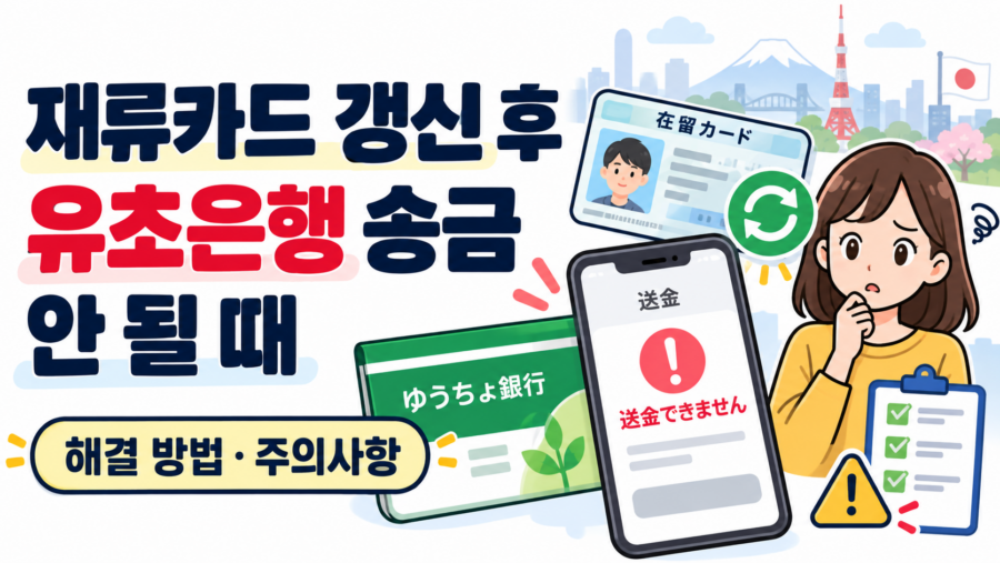 재류카드 갱신 후 유초은행(ゆうちょ銀行) 송금이 안 될 때 해결 방법 및 주의사항